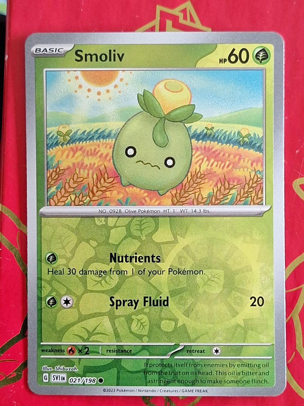 Pokémon Carte collezionabili: Smoliv - Pokemon Reverse Holo Scarlet Violet – Usato da Altstätten SG venduto da GGsGameshop