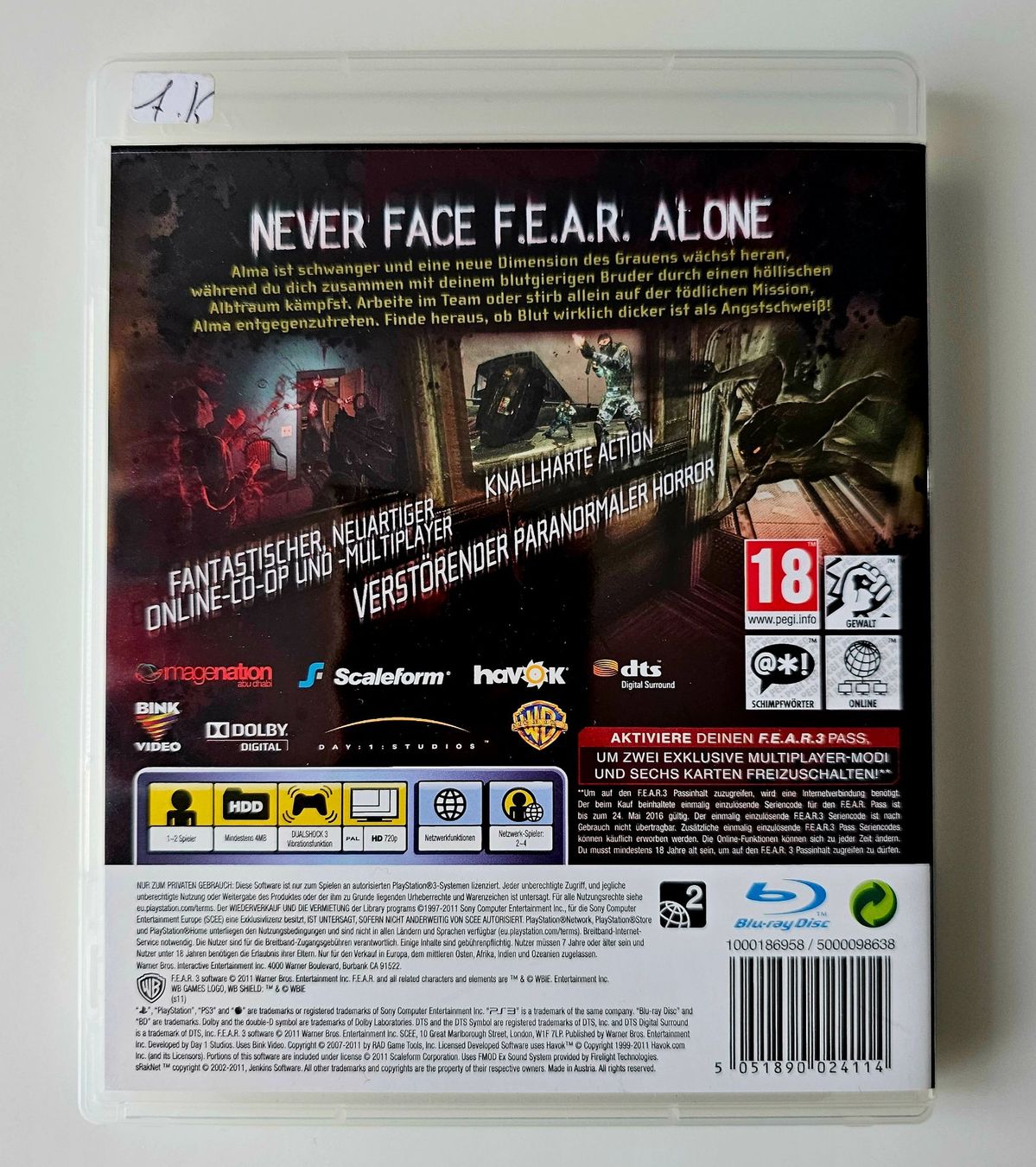 Sony Giochi: F.E.A.R 3 (PS3) Fear 3 – Usato da Holziken venduto da Miglioregamesnmore 1