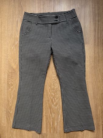 Pantalon capri noir/blanc carreaux Cristina Gavioli, t.36/S