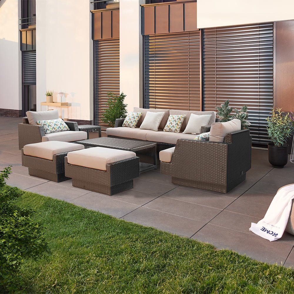 Set di tavolo e panche: Rattanlounge MELBI inkl. Abdeckung - Anthrazit – Nuovo e nell'imballaggio originale da Wallenwil venduto da toesstal-vertrieb