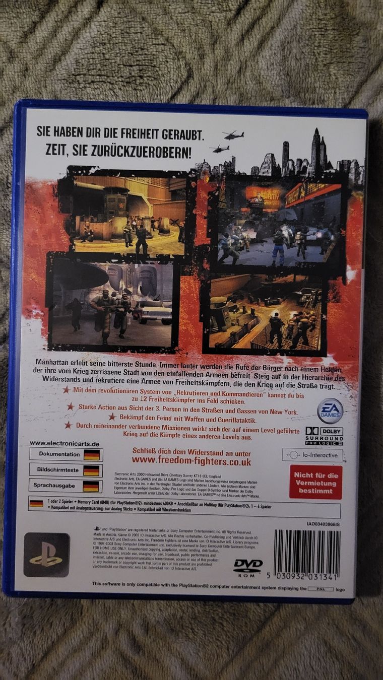 Spiele: Freedom Fighters / Playstation 2 Spiel Kompl. – Neu (gemäss Beschreibung) aus Biel/Bienne von Retrohr 2