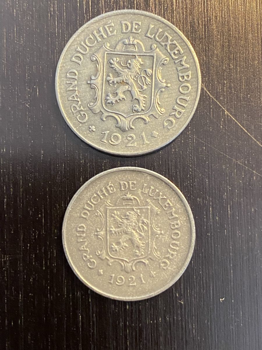 Tutti le monete: Luxembourg, RARE 5 & 10 centimes 1921 Fer – Usato da Corsier-sur-Vevey venduto da Ginoarturo 1