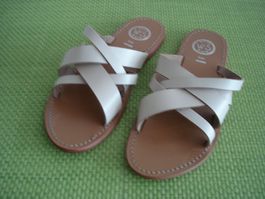 White Sun Kreuz Ledersandalen / Pantoletten Größe: 37