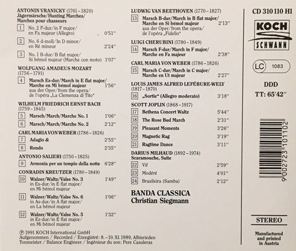 CD: Banda Classica - Harmoniemusik – Usato da Grüningen venduto da azulblanco 1