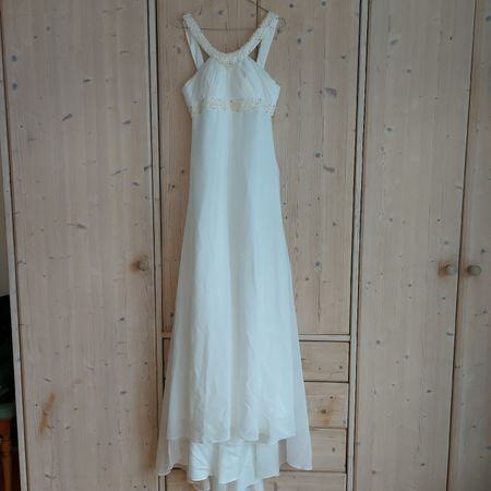 Elegantes Brautkleid Samyra Gr. 38 / 40 mit Perlen