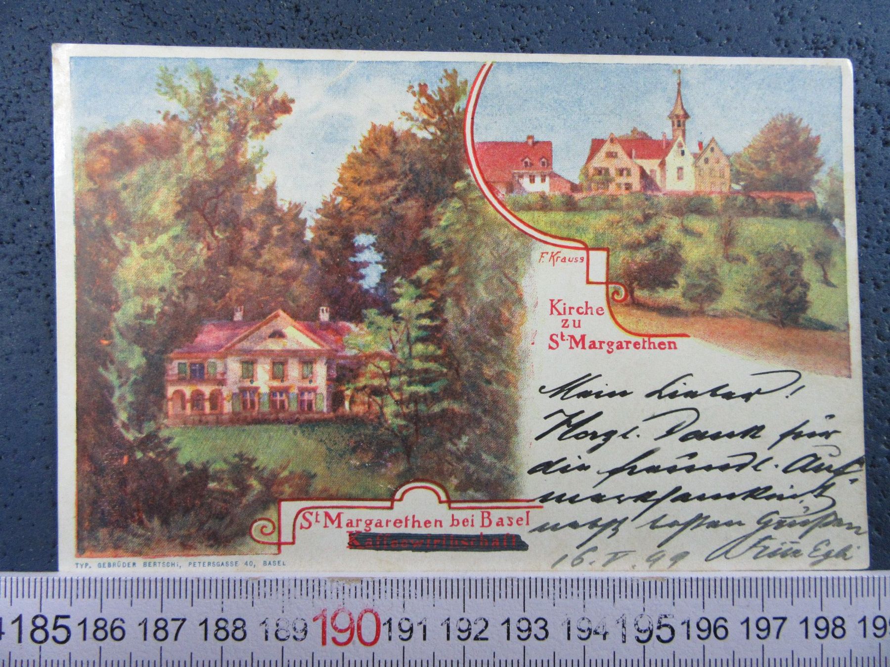 Cartoline postali: ST.MARGARETHEN 1899 BINNINGEN BL b.BASEL – Usato da Ettingen venduto da Hausi4711