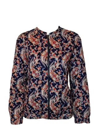Gemusterte leichte Jacke mit Reissverschluss