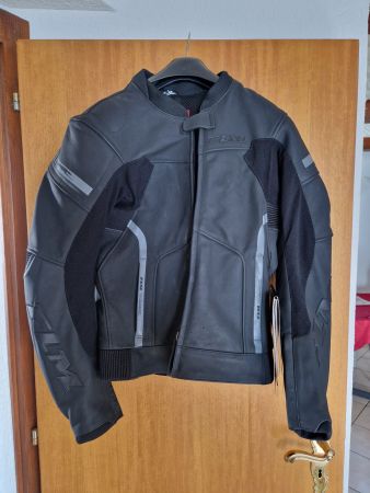 Veste de moto FLM cuir noir - Taille 48 - État neuf!
