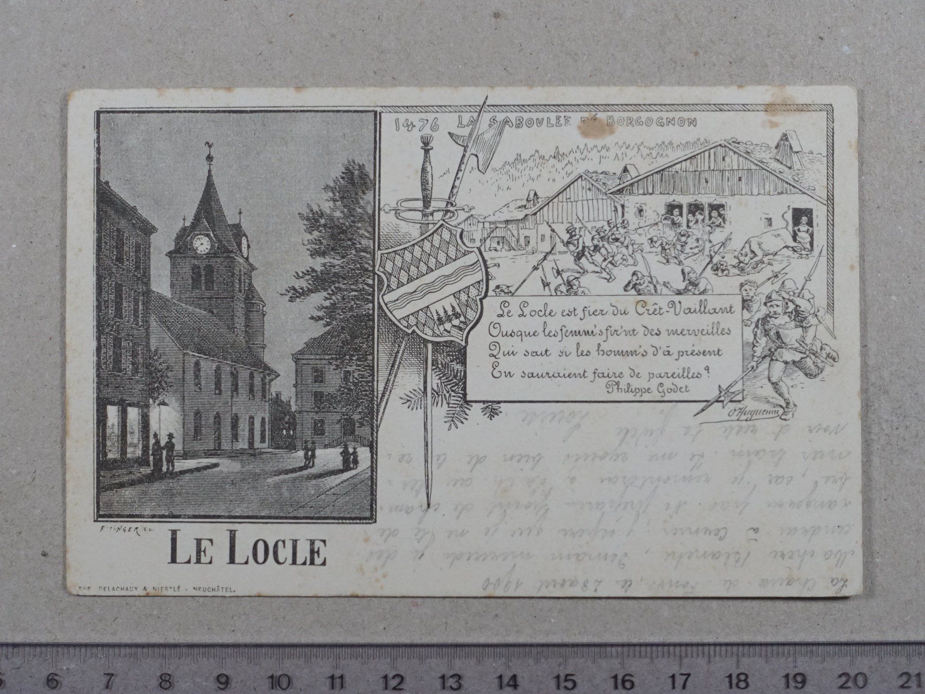 Cartoline postali: Le Locle, 1900 – Usato da Lenzburg venduto da fh1