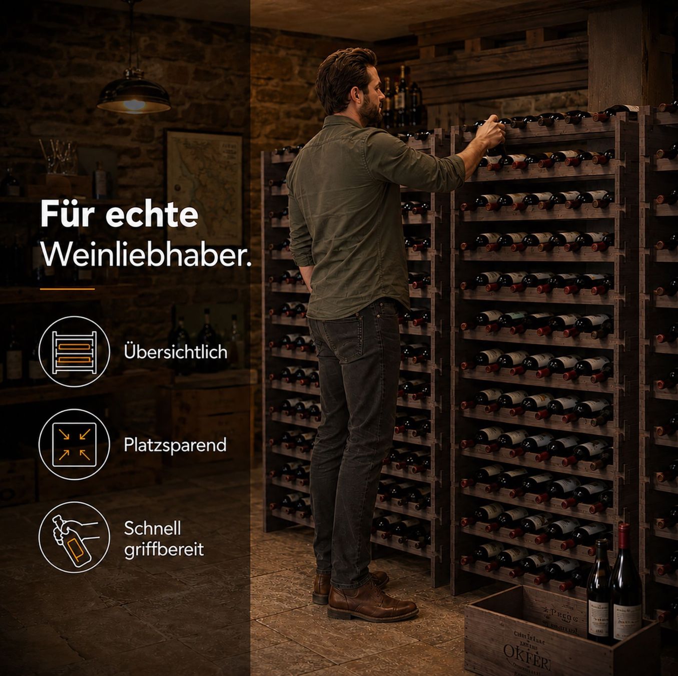 Regale: Stapelbar Weinregal Bambus – Neu und originalverpackt aus Bülach von Palawan 4