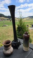 3 Vasen Keramik braun/schwarz Vintage 3 teilig