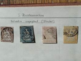 Lot Briefmarken sitzende Helvetia "Strubel" gestempelt 