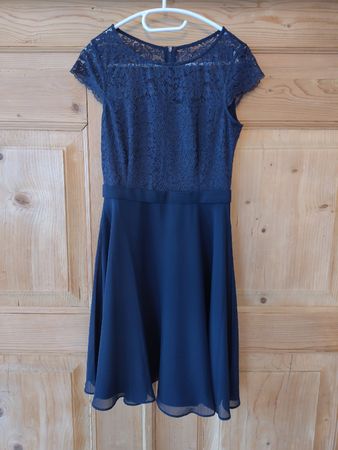 Vera Mont Kleid, Gr. 36, Dunkelblau, Spitze, Sommer!