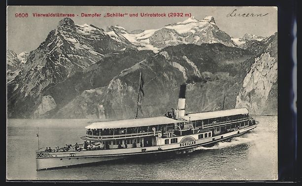 Cartoline postali: Dampfer Schiller auf dem Vierwaldstätte – Usato da Berlin venduto da bartko-reher