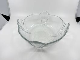 Dekorative Vintage Glas Schale mit Wellenrand, ca. 25 cm