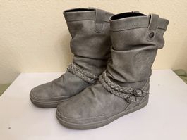 graue Boots  /  Sommer - Stiefel   -  Grösse 37
