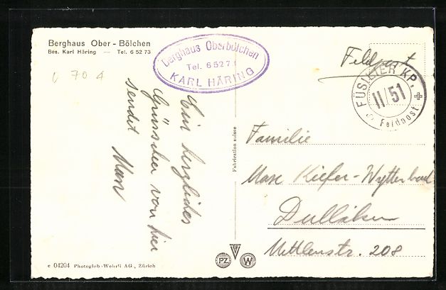 Cartoline postali: AK Ober-Bölchen, Blick auf das Berghaus – Usato da Berlin venduto da bartko-reher 1