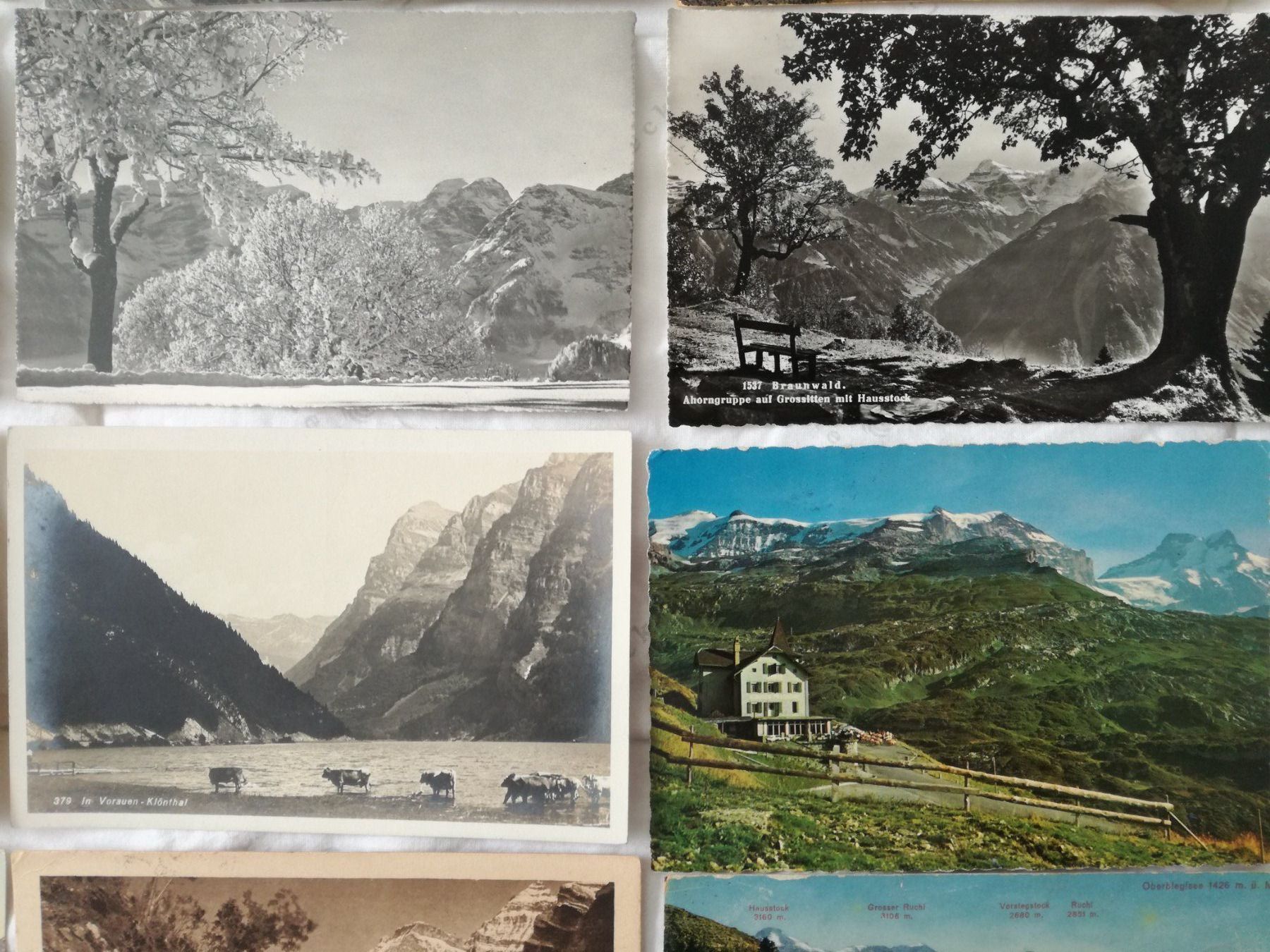 Cartoline postali: 16 AK Kanton Glarus, Kleinformat 1917 - 1951 – Usato da Zürich venduto da Tolima194 5