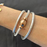 QUIDO 18KGP Edelstahl Goldene Leder Armband
