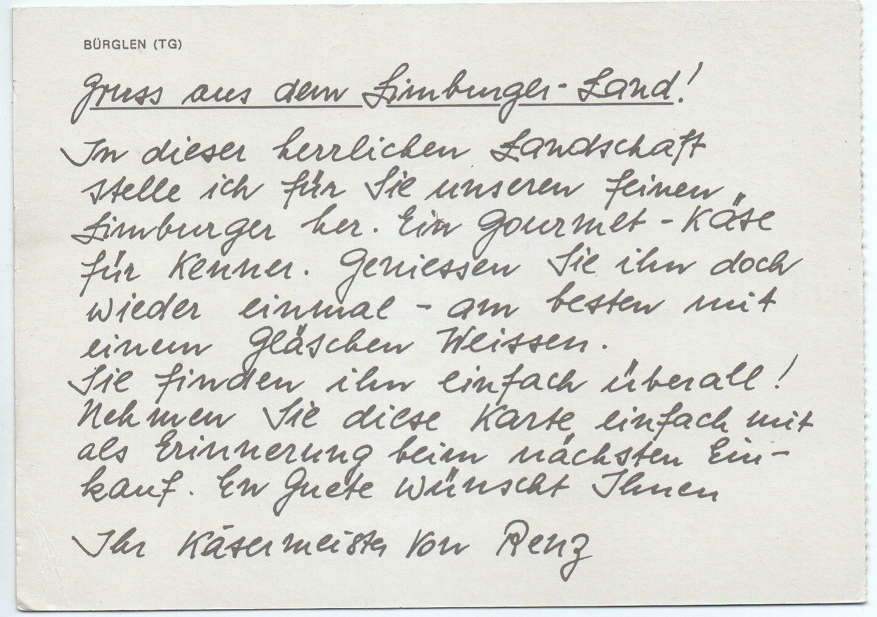 Ansichtskarten: BÜRGLEN TG Limburger-Käserei – Neu (gemäss Beschreibung) aus Jona von philajona 1
