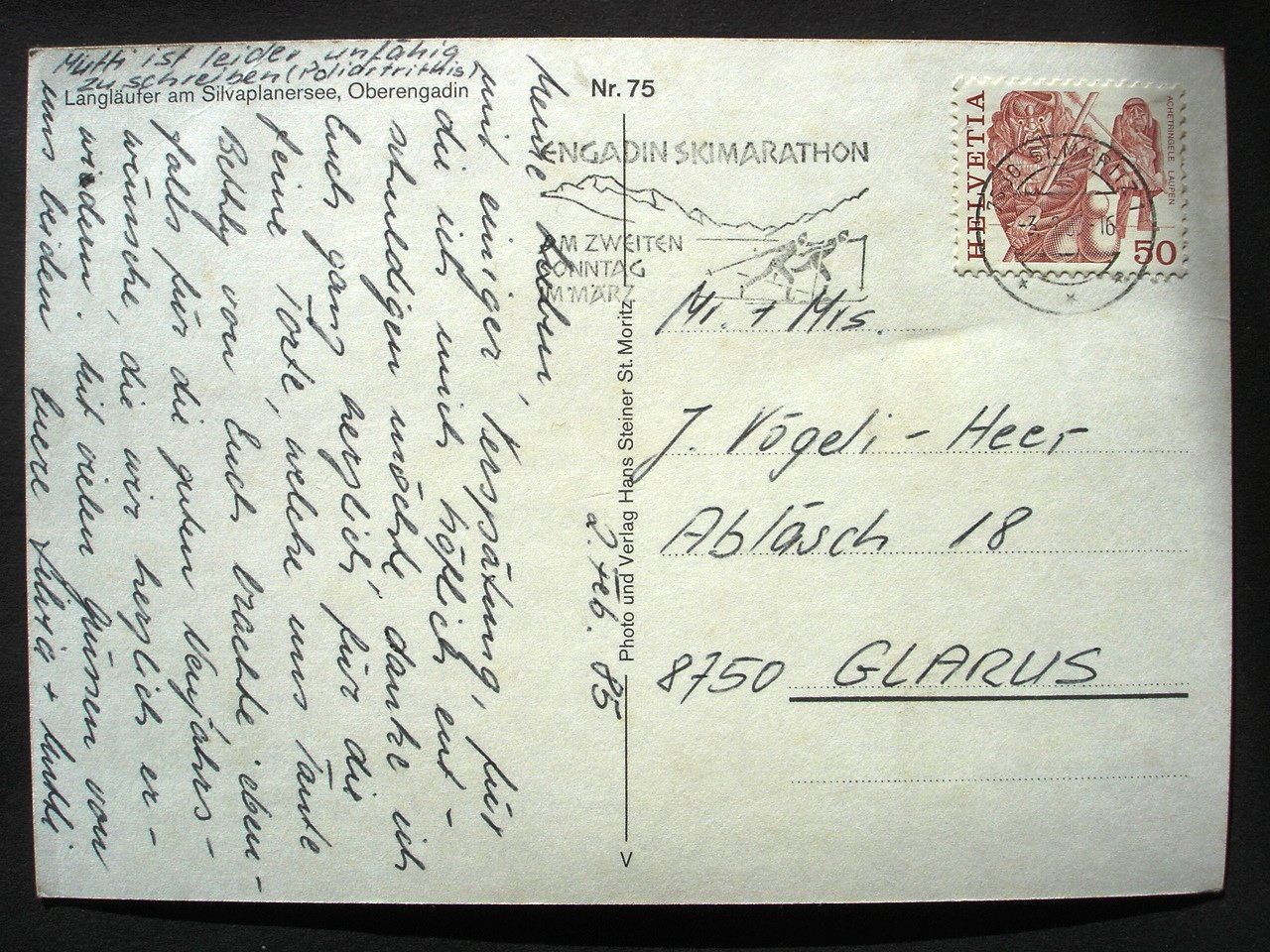 Cartoline postali: SILVAPLANA Ski-Langläufer am Silvaplanersee – Usato da Jona venduto da philajona 1