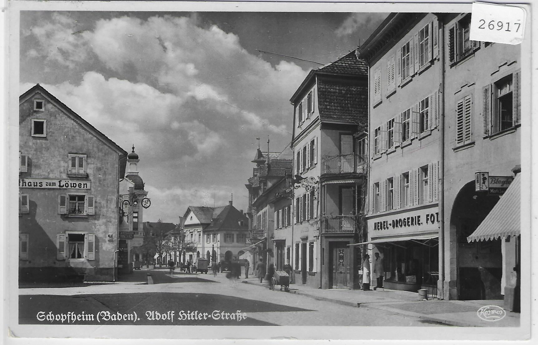 Cartoline postali: Schopfheim - Adolf Hilter-Strasse (Baden – Usato da Ettingen venduto da Kartenplanet