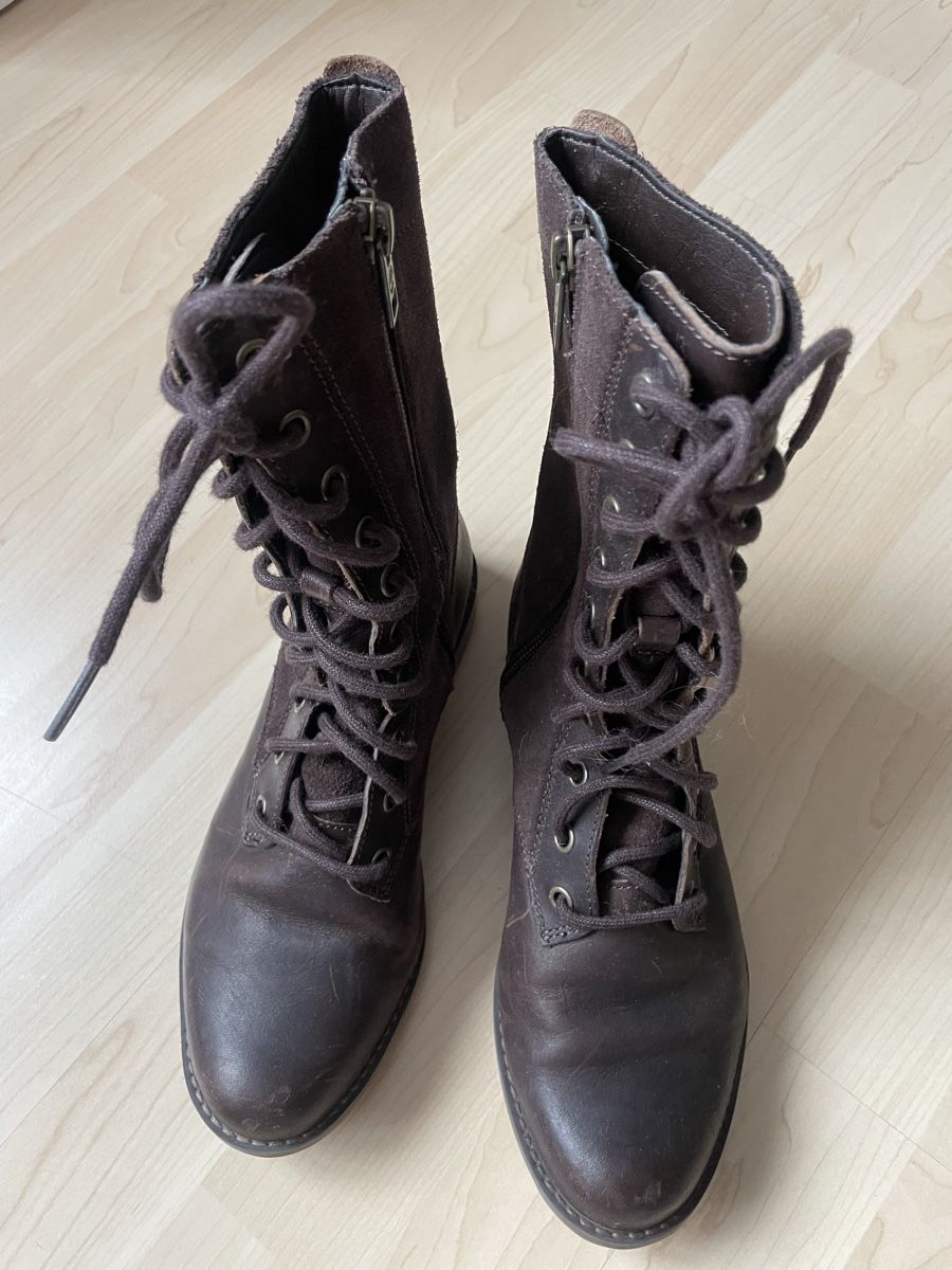 Timberland Scarpe da donna: Timberland Schnürstiefel, Leder, Braun – Usato da Wil Sg venduto da mil_r9gx