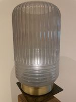 Tischlampe, Glaslampe mit Goldsockel, Vintage Look/Neu/OVP