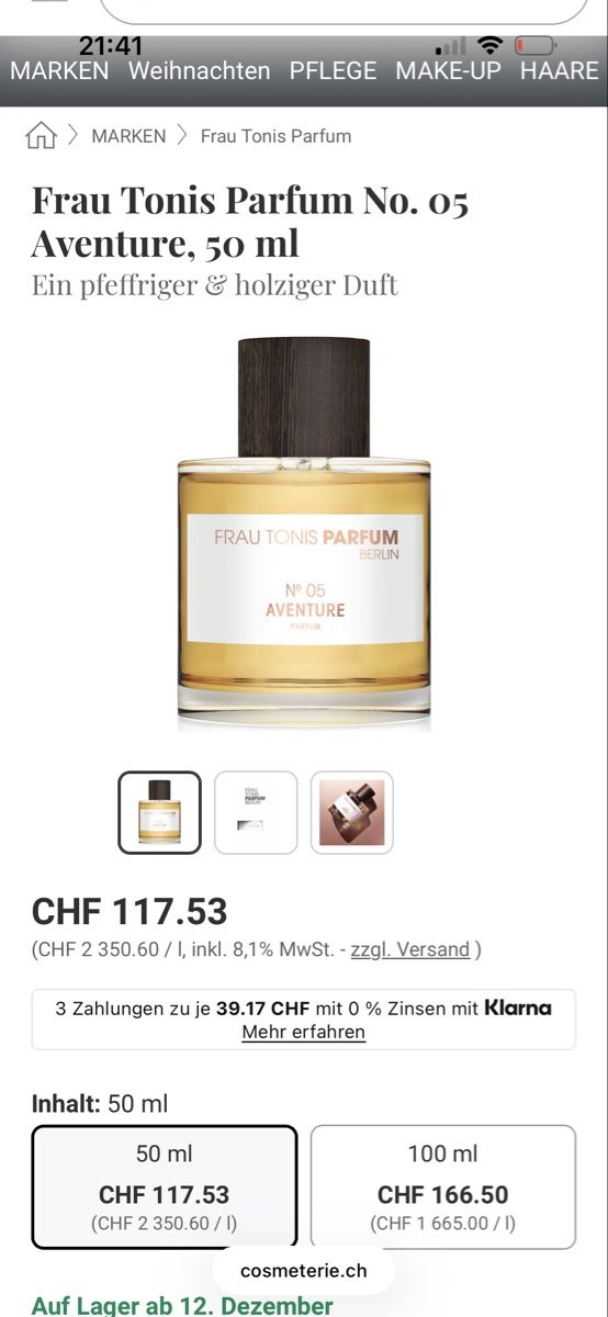 Profumi & Eau de Toilette: Frau Tonis 05 Aventure EDP – Nuovo e nell'imballaggio originale da Kloten venduto da raf_6nbr 1