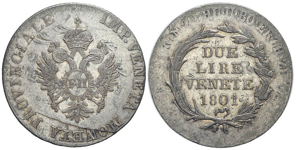 Tutti le monete: Italien, Venedig, 2 Lire 1801 – Usato da Chiasso venduto da Novamarketing