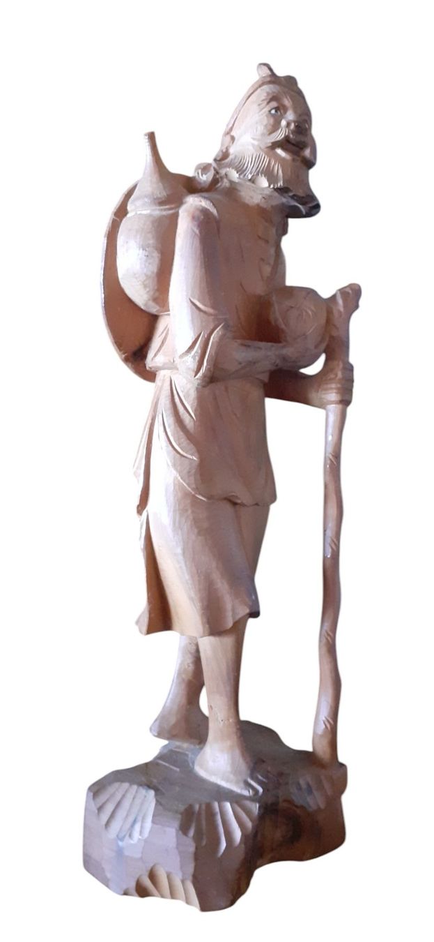 Sculture & Statue: Antike Holzfigur chinesischer Wanderer – Usato da Mörschwil venduto da antiksalon 6