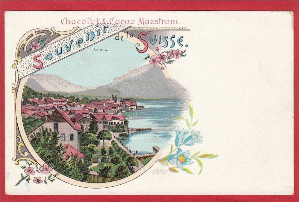 Cartoline postali: BRIENZ LITHO CHOCOLAT & CACAO MAESTRANI – Usato da Grüningen venduto da Kartenlaube