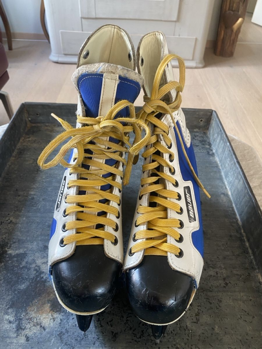Bauer Pattini da ghiaccio: Eishockeyschlittschuhe Bauer blau weiss Gr.41 – Usato da Embrach venduto da bea_8424