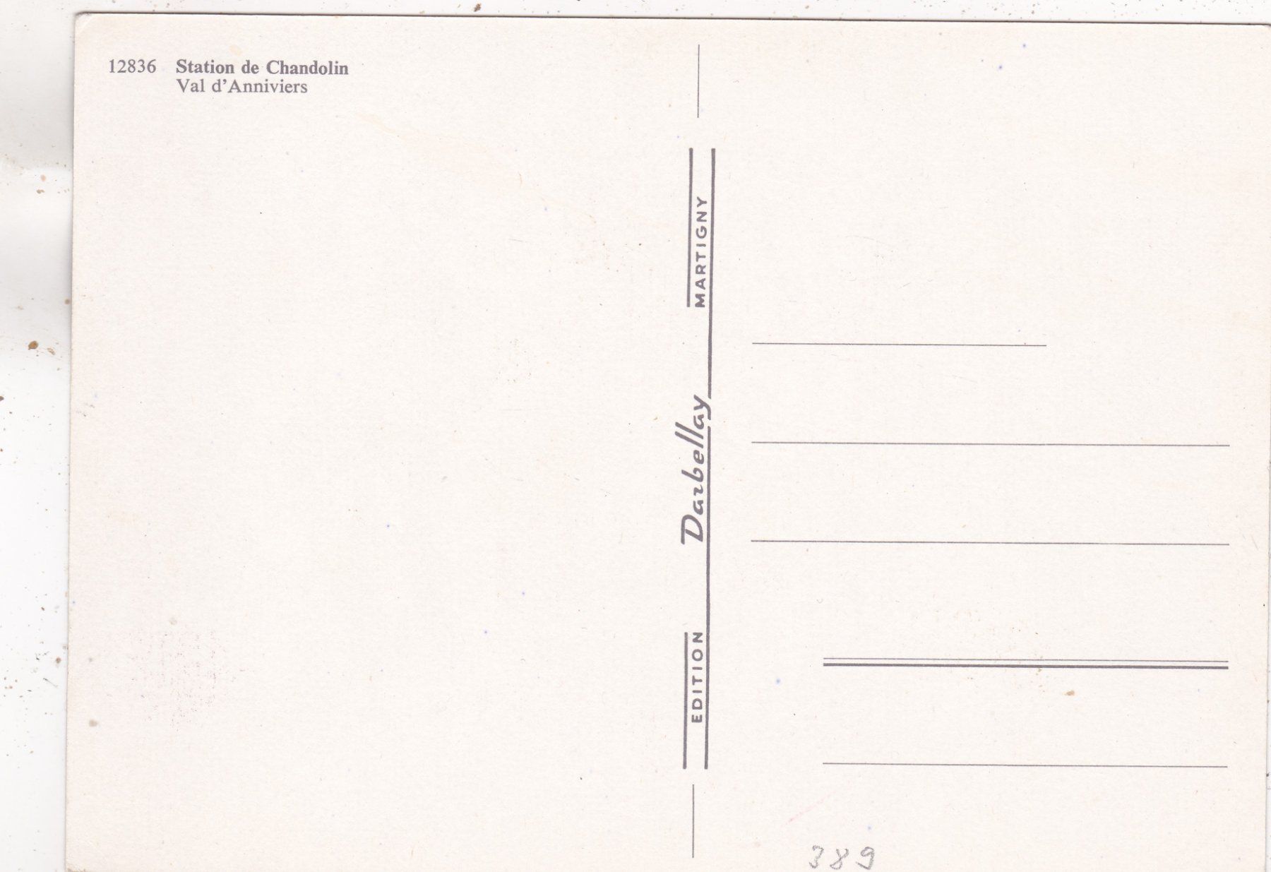 Cartoline postali: Chandolin Val d' Anniviers – Usato da Herisau venduto da Lisegrat2008 1