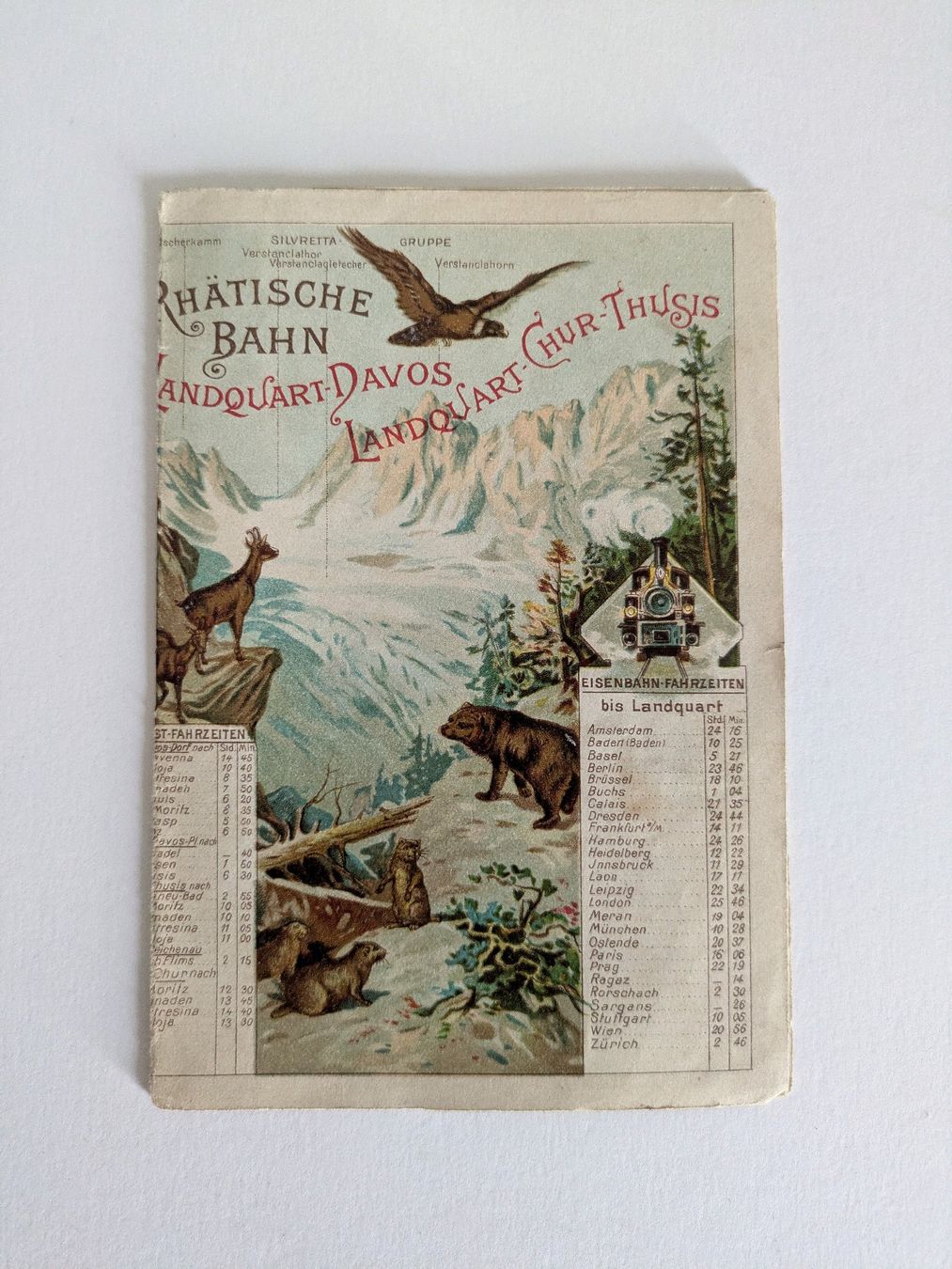 Documenti: PROSPEKT "FAHRPLAN RHÄTISCHE BAHN SOMMER 1902" – Usato da St. Gallen venduto da modernetc