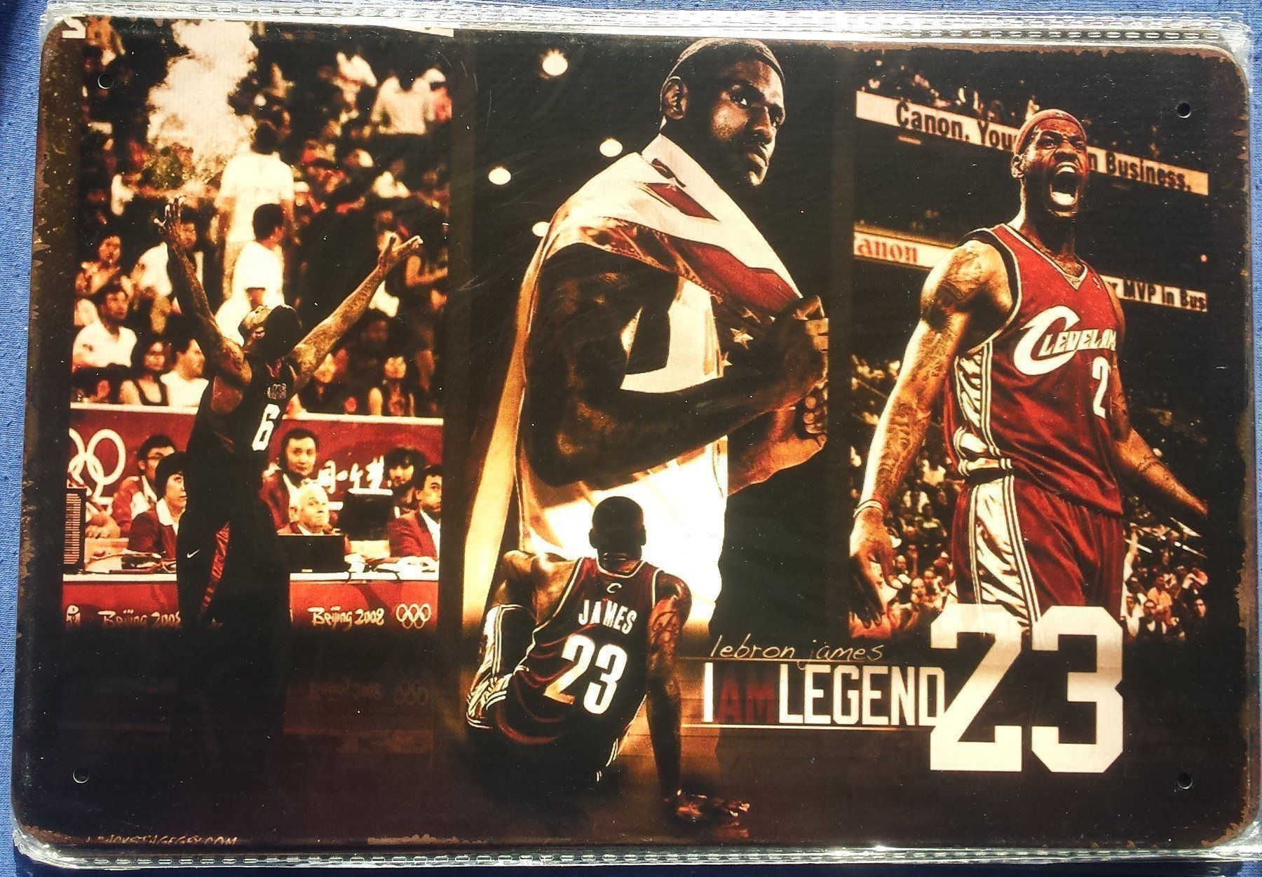 Insegne: NEU: Basketball Lebron James Blechschild – Nuovo e nell'imballaggio originale da Matten b. Interl venduto da alleswasgutist