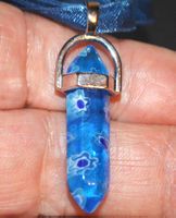 Halskette 32F – Farbiges Glas Säule 32x8mm
