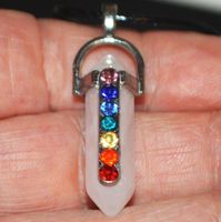 Halskette D-917 – Säule Rosa Quarz7 Chakra