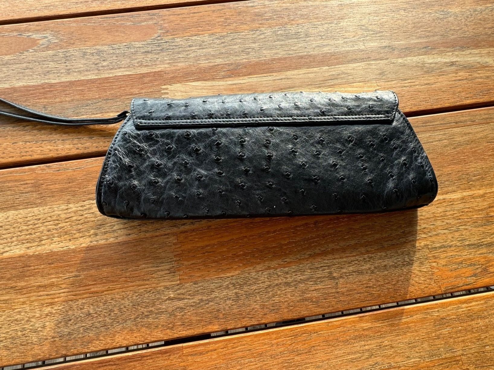 Taschen für Damen: Clutchbag, schwarz aus Straussenleder – Neu (gemäss Beschreibung) aus Bolligen von Newyork63 2