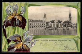 Litho Zürich, Hauptpost, Stadthaus u. F