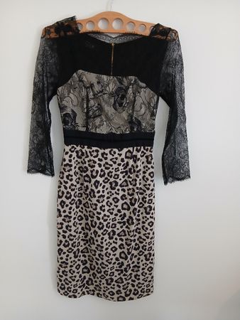 CLIPS Silk Lace Leopard Print Dress Size XS