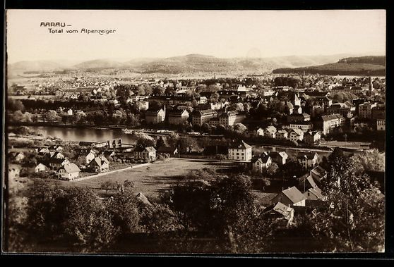 Cartoline postali: AK Aarau, Total vom Alpenzeiger – Usato da Berlin venduto da bartko-reher