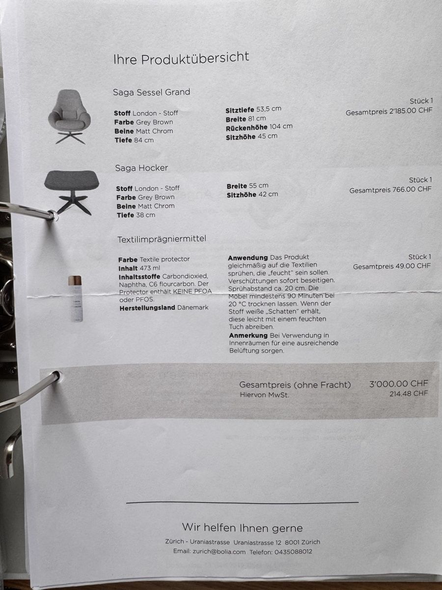 Bolia Poltrone: Sessel Saga von Bolia mit Hocker – Usato da Egg b. Zürich venduto da Kompass03 5