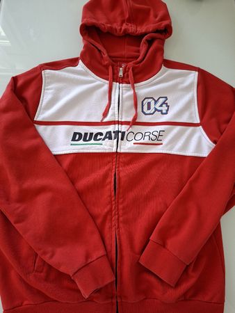 Sweat a capuche rouge et blanc Ducati Corse taille M