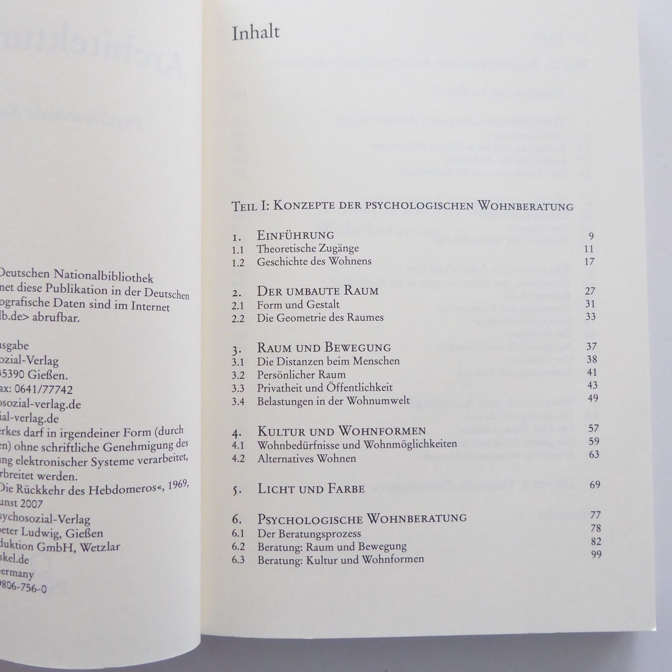 Libri: Architektur-Psychologie – Usato da Basel venduto da Kunterbunt12 2