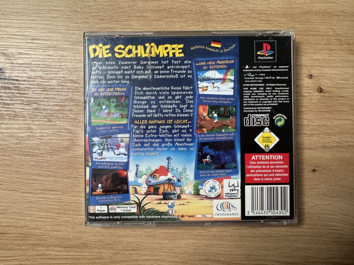 Sony Giochi: Playstation 1 PS1 Game - Die Schlümpe – Usato da Biberist venduto da etesummer 1