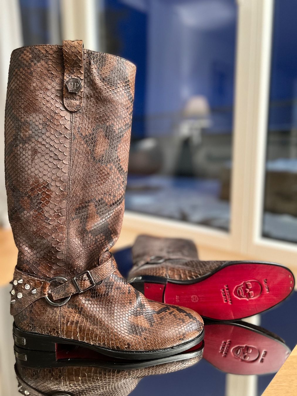 Philipp Plein Scarpe da donna: Philipp PLEIN Python Stiefel - NEU! Store Preis: 2000 CHF ! – Nuovo (secondo la descrizione) da Richterswil venduto da wahopp 1