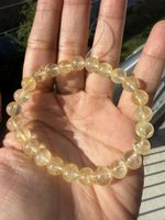 Echtes Gelber Topas Perlenarmband 7mm, Elastisches