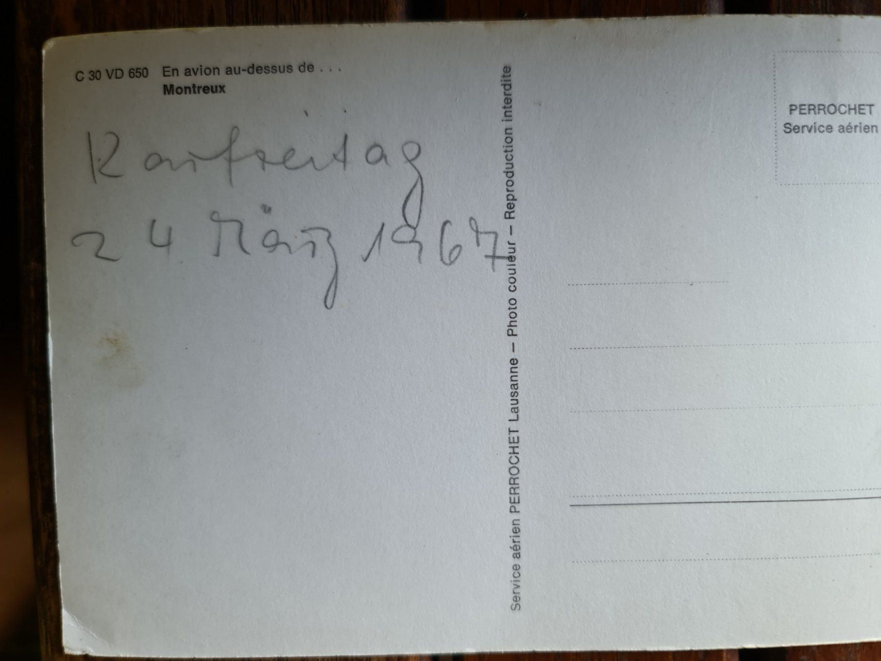 Cartoline postali: Ansichtskarte Montreux 1967 – Usato da Dintikon venduto da Vexi 1