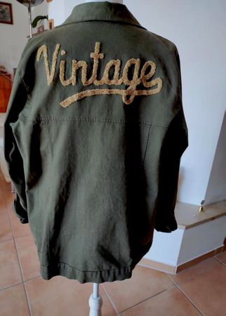 BLAZER-JACKE AUS FRANKREICH MIT TEXT "VINTAGE" BAUMWOLLEGR.L
